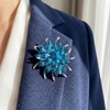 image:imageRose Brooch for Women and Men Elegant Rhinestone Flower Lapel Pin Classic Flower Jewelry Accessory for Weddings Formal Parties and Dress DecorBlue
