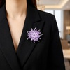 image:imageRose Brooch for Women and Men Elegant Rhinestone Flower Lapel Pin Classic Flower Jewelry Accessory for Weddings Formal Parties and Dress DecorPurple