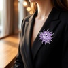 image:imageRose Brooch for Women and Men Elegant Rhinestone Flower Lapel Pin Classic Flower Jewelry Accessory for Weddings Formal Parties and Dress DecorPurple