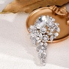 image:imageSELOVO Large Long Flower Brooch Pin for Women Wedding Party Brooch PendantClearSilvertone