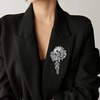 image:imageSELOVO Large Long Flower Brooch Pin for Women Wedding Party Brooch PendantClearSilvertone