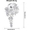 image:imageSELOVO Large Long Flower Brooch Pin for Women Wedding Party Brooch PendantClearSilvertone