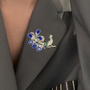 image:imageStunning Rhinestone Peacock Brooch Pin for Women Crystal Bird Lapel Pin for Blazer Jacket HatBlue