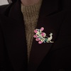 image:imageStunning Rhinestone Peacock Brooch Pin for Women Crystal Bird Lapel Pin for Blazer Jacket HatHot Pink