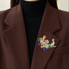 image:imageStunning Rhinestone Peacock Brooch Pin for Women Crystal Bird Lapel Pin for Blazer Jacket HatMulticolor