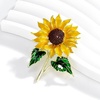 image:imageSunflower Brooch Enamel Pin Pearl Rhinestone Yellow Flower Green Leaf Lapel Pin For Clothing Suit Dress Scarf Hat Bag DecorationYellow