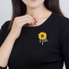 image:imageSunflower Brooch Enamel Pin Pearl Rhinestone Yellow Flower Green Leaf Lapel Pin For Clothing Suit Dress Scarf Hat Bag DecorationYellow