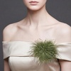image:imageTHARAHT Feather Flower Brooch Pin 150mm Elegant Floral Lapel Pin for Women Men Suit Dress Shawl Accessory for Wedding Party Banquet Dance Banquet Fashion Jewelry Clothes AccessoriesOlive Green