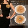 image:imageTHARAHT Feather Flower Brooch Pin 150mm Elegant Floral Lapel Pin for Women Men Suit Dress Shawl Accessory for Wedding Party Banquet Dance Banquet Fashion Jewelry Clothes AccessoriesGolden Yellow