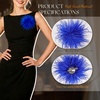 image:imageTHARAHT Feather Flower Brooch Pin 150mm Elegant Floral Lapel Pin for Women Men Suit Dress Shawl Accessory for Wedding Party Banquet Dance Banquet Fashion Jewelry Clothes AccessoriesBlue