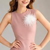 image:imageTHARAHT Feather Flower Brooch Pin 150mm Elegant Floral Lapel Pin for Women Men Suit Dress Shawl Accessory for Wedding Party Banquet Dance Banquet Fashion Jewelry Clothes AccessoriesWhite