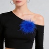 image:imageTHARAHT Feather Flower Brooch Pin 150mm Elegant Floral Lapel Pin for Women Men Suit Dress Shawl Accessory for Wedding Party Banquet Dance Banquet Fashion Jewelry Clothes AccessoriesBlue