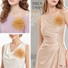 image:imageTHARAHT Feather Flower Brooch Pin 150mm Elegant Floral Lapel Pin for Women Men Suit Dress Shawl Accessory for Wedding Party Banquet Dance Banquet Fashion Jewelry Clothes AccessoriesGolden Yellow