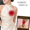image:imageTHARAHT Feather Flower Brooch Pin 150mm Elegant Floral Lapel Pin for Women Men Suit Dress Shawl Accessory for Wedding Party Banquet Dance Banquet Fashion Jewelry Clothes AccessoriesRed