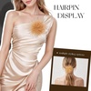 image:imageTHARAHT Feather Flower Brooch Pin 150mm Elegant Floral Lapel Pin for Women Men Suit Dress Shawl Accessory for Wedding Party Banquet Dance Banquet Fashion Jewelry Clothes AccessoriesGolden Yellow