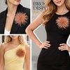 image:imageTHARAHT Feather Flower Brooch Pin 150mm Elegant Floral Lapel Pin for Women Men Suit Dress Shawl Accessory for Wedding Party Banquet Dance Banquet Fashion Jewelry Clothes AccessoriesRed Coffee