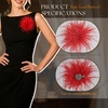 image:imageTHARAHT Feather Flower Brooch Pin 150mm Elegant Floral Lapel Pin for Women Men Suit Dress Shawl Accessory for Wedding Party Banquet Dance Banquet Fashion Jewelry Clothes AccessoriesRed