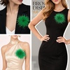 image:imageTHARAHT Feather Flower Brooch Pin 150mm Elegant Floral Lapel Pin for Women Men Suit Dress Shawl Accessory for Wedding Party Banquet Dance Banquet Fashion Jewelry Clothes AccessoriesGrass Green