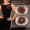 image:imageTHARAHT Feather Flower Brooch Pin 150mm Elegant Floral Lapel Pin for Women Men Suit Dress Shawl Accessory for Wedding Party Banquet Dance Banquet Fashion Jewelry Clothes AccessoriesCoffee