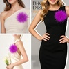 image:imageTHARAHT Feather Flower Brooch Pin 150mm Elegant Floral Lapel Pin for Women Men Suit Dress Shawl Accessory for Wedding Party Banquet Dance Banquet Fashion Jewelry Clothes AccessoriesHot Pink