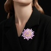 image:imageVintage Crystal Rhinestone Flowershaped Sunflower Brooch Pin AccessoriesA grey