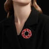 image:imageVintage Crystal Rhinestone Flowershaped Sunflower Brooch Pin AccessoriesC black