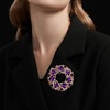image:imageVintage Crystal Rhinestone Flowershaped Sunflower Brooch Pin AccessoriesC black
