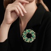 image:imageVintage Crystal Rhinestone Flowershaped Sunflower Brooch Pin AccessoriesC green