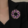 image:imageVintage Crystal Rhinestone Flowershaped Sunflower Brooch Pin AccessoriesC purple