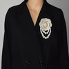 image:imageVintage Fabric Camellia Flower Pearl Tassel Statement BroochWhite