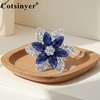 image:imageVintage Flower Brooch for WomenNavyBlue