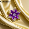 image:imageVintage Flower Brooch for WomenPurple