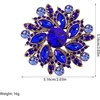 image:imageVintage Rhinestone Flower Brooch Pin Multi Shade Crystal Floral Lapel Pin Statement Dress Scarf Brooch for WomenBlue