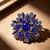 image:imageVintage Rhinestone Flower Brooch Pin Multi Shade Crystal Floral Lapel Pin Statement Dress Scarf Brooch for WomenBlue