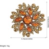 image:imageVintage Rhinestone Flower Brooch Pin Multi Shade Crystal Floral Lapel Pin Statement Dress Scarf Brooch for WomenBrown
