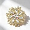 image:imageVintage Rhinestone Flower Brooch Pin Multi Shade Crystal Floral Lapel Pin Statement Dress Scarf Brooch for WomenGold