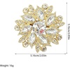 image:imageVintage Rhinestone Flower Brooch Pin Multi Shade Crystal Floral Lapel Pin Statement Dress Scarf Brooch for WomenGold