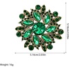 image:imageVintage Rhinestone Flower Brooch Pin Multi Shade Crystal Floral Lapel Pin Statement Dress Scarf Brooch for WomenGreen