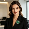 image:imageVintage Rhinestone Flower Brooch Pin Multi Shade Crystal Floral Lapel Pin Statement Dress Scarf Brooch for WomenGreen