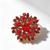 image:imageVintage Rhinestone Flower Brooch Pin Multi Shade Crystal Floral Lapel Pin Statement Dress Scarf Brooch for WomenRed