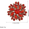 image:imageVintage Rhinestone Flower Brooch Pin Multi Shade Crystal Floral Lapel Pin Statement Dress Scarf Brooch for WomenRed