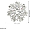 image:imageVintage Rhinestone Flower Brooch Pin Multi Shade Crystal Floral Lapel Pin Statement Dress Scarf Brooch for WomenSilver