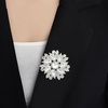 image:imageVintage Rhinestone Flower Brooch Pin Multi Shade Crystal Floral Lapel Pin Statement Dress Scarf Brooch for WomenSilver