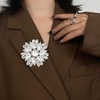 image:imageVintage Rhinestone Flower Brooch Pin Multi Shade Crystal Floral Lapel Pin Statement Dress Scarf Brooch for WomenSilver