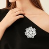 image:imageVintage Rhinestone Flower Brooch Pin Multi Shade Crystal Floral Lapel Pin Statement Dress Scarf Brooch for WomenSilver