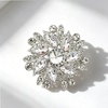 image:imageVintage Rhinestone Flower Brooch Pin Multi Shade Crystal Floral Lapel Pin Statement Dress Scarf Brooch for WomenSilver