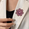 image:imageVintage Rhinestone Flower Brooch Pin Multi Shade Crystal Floral Lapel Pin Statement Dress Scarf Brooch for WomenViolet