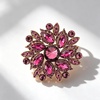 image:imageVintage Rhinestone Flower Brooch Pin Multi Shade Crystal Floral Lapel Pin Statement Dress Scarf Brooch for WomenViolet