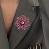 image:imageVintage Rhinestone Flower Brooch Pin Multi Shade Crystal Floral Lapel Pin Statement Dress Scarf Brooch for WomenViolet