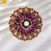 image:imageVintage Rhinestone Flower Brooch Pins for Women Large Crystal Sunflower Brooch Statement Sparkly Brooch Pin for Wedding Party Dress Coat Scarf Jewelry GiftDark Pink